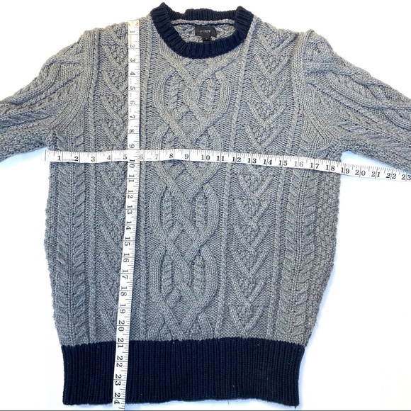 J. CREW Cotton Chunky Cable Knit Crewneck Sweater - Picture 5 of 6